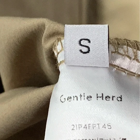 Gentle-Herd Pants NWOT Khaki Beige Pleated Tapered Stretch Cargo Ankle Strap S - Picture 7 of 12